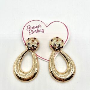 Frazier Sterling Earrings w/CZ Accents NWT
